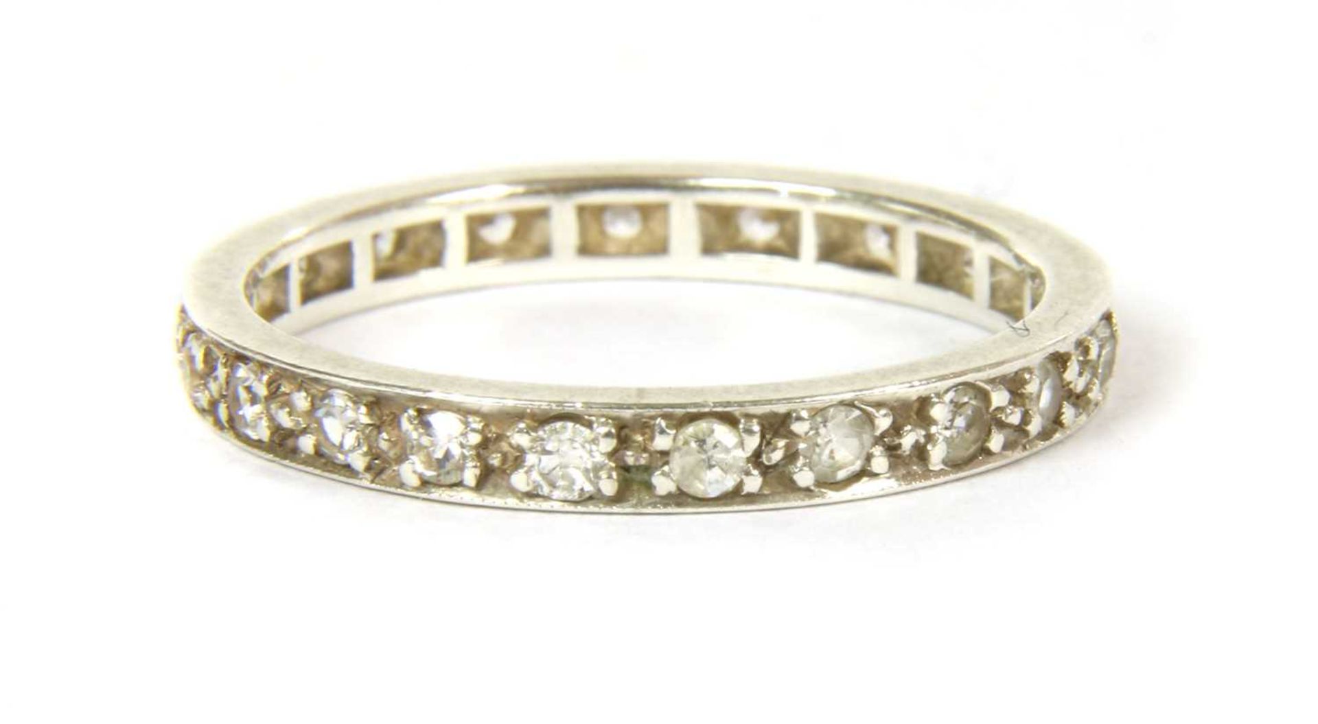 A white gold diamond full eternity ring