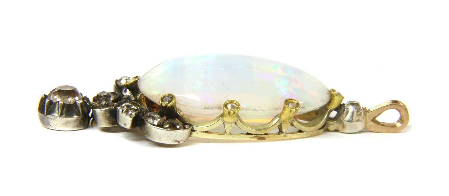 A gold and silver, opal and diamond pendant - Image 4 of 4