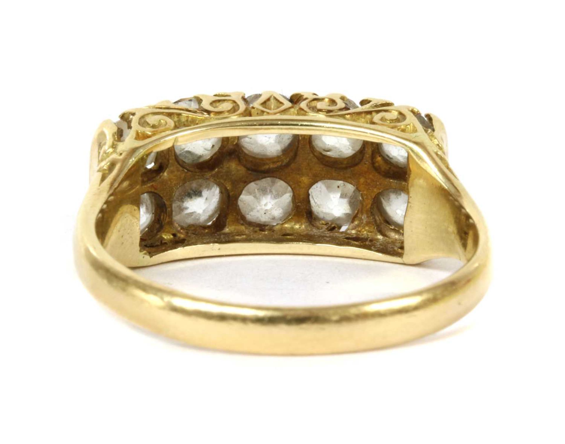 A Victorian 18ct gold ten stone diamond ring, - Bild 2 aus 3