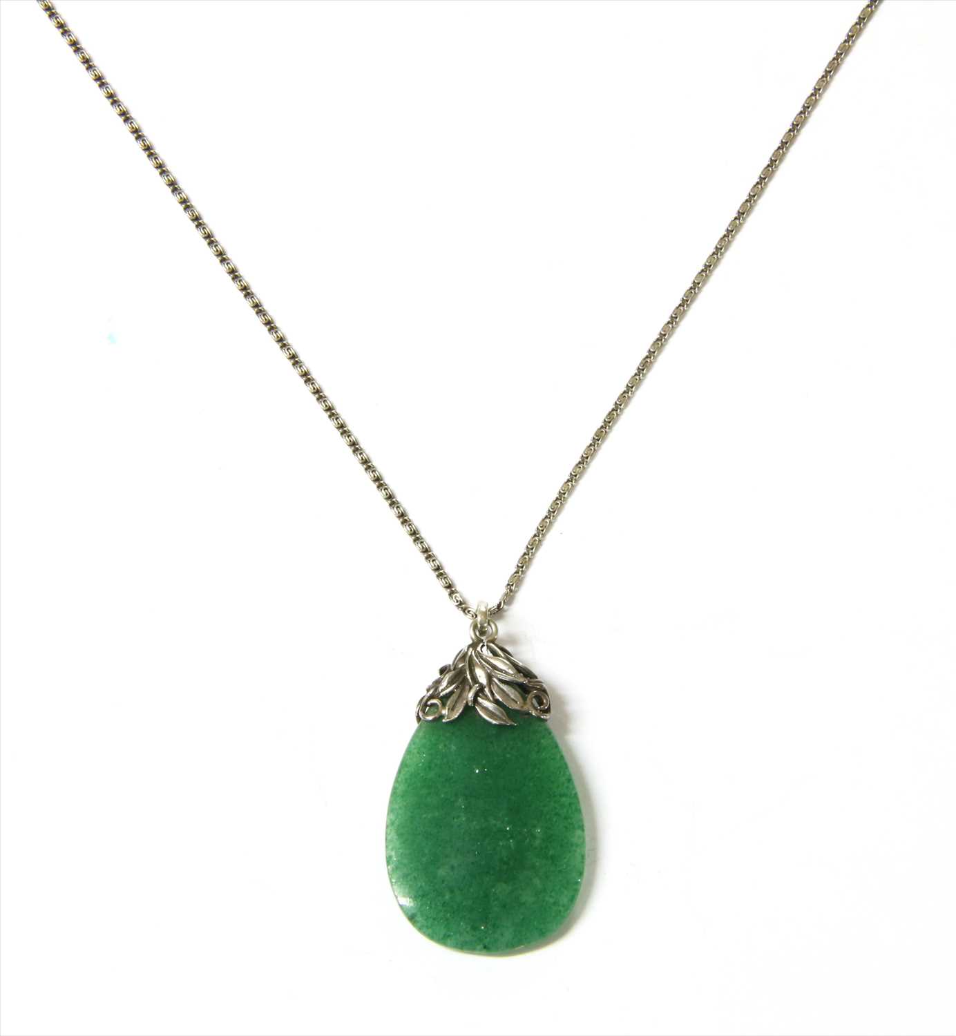 An Arts & Crafts silver aventurine quartz pendant, - Image 2 of 2