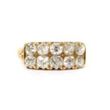 A Victorian 18ct gold ten stone diamond ring,