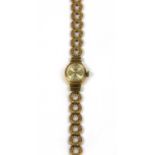 A ladies' 9ct gold Mudu mechanical bracelet watch,