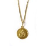 An Italian 18ct gold Madonna and Child pendant, by UnoAErre,