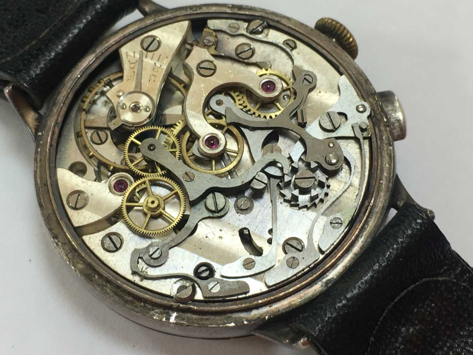 A sterling silver mechanical chronograph wristwatch - Bild 13 aus 17