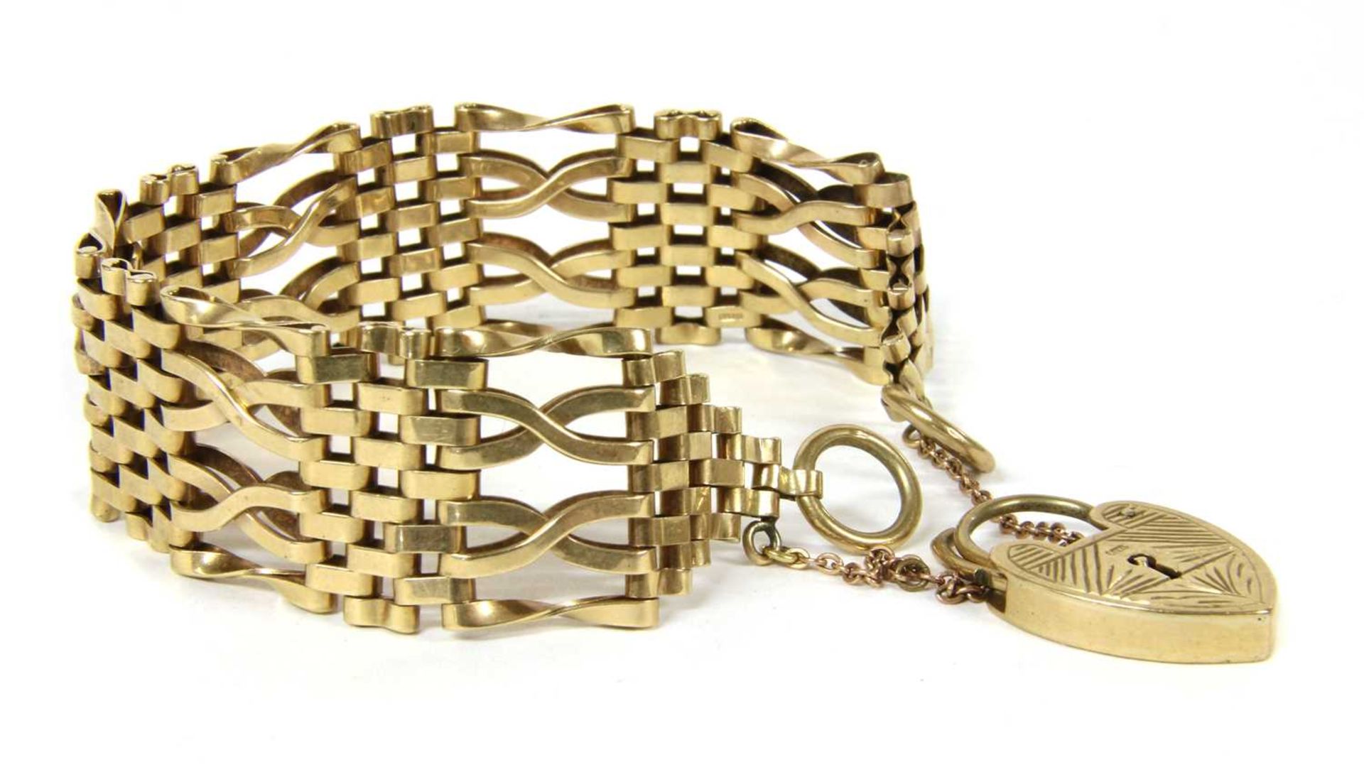 A 9ct gold gate bracelet,