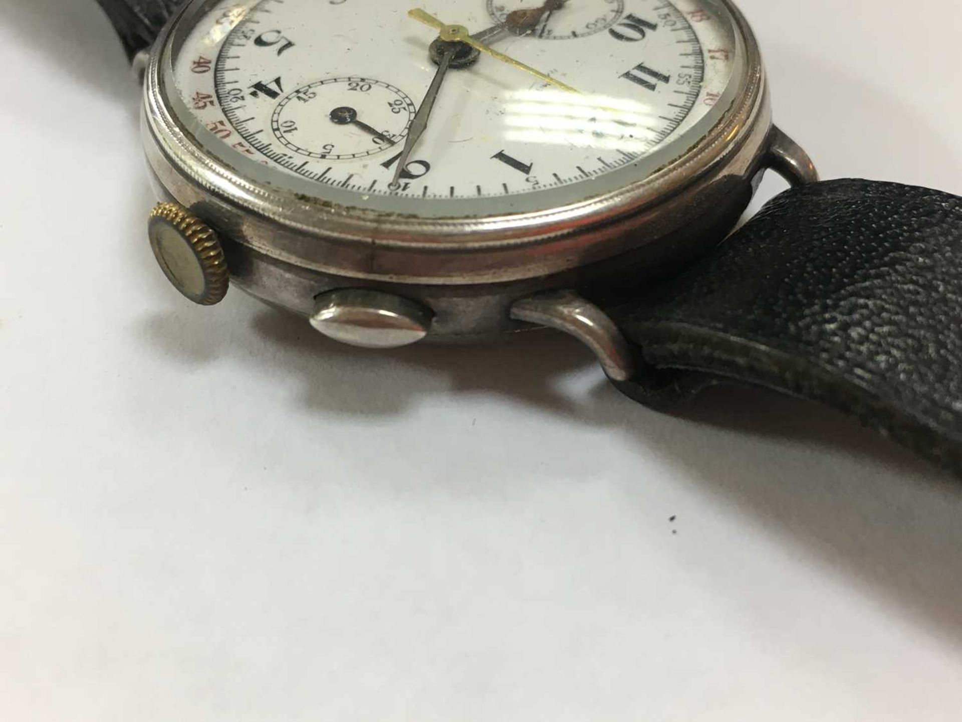 A sterling silver mechanical chronograph wristwatch - Bild 7 aus 17