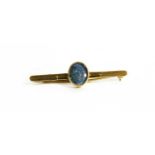 A gold opal triplet bar brooch,