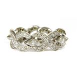 A gold diamond set chain link ring,