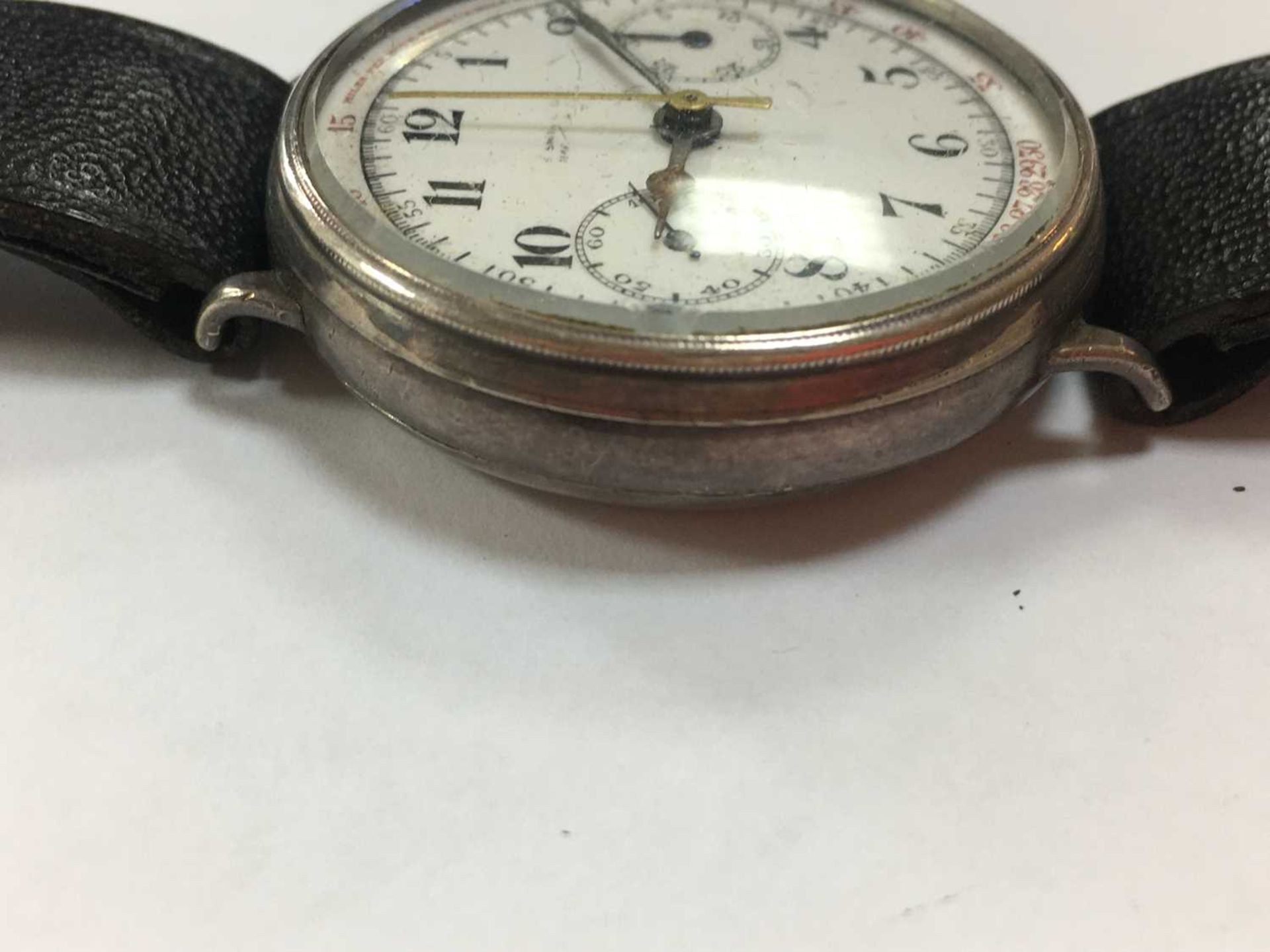 A sterling silver mechanical chronograph wristwatch - Bild 3 aus 17
