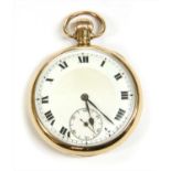 A 9ct gold open-faced pocket watch,