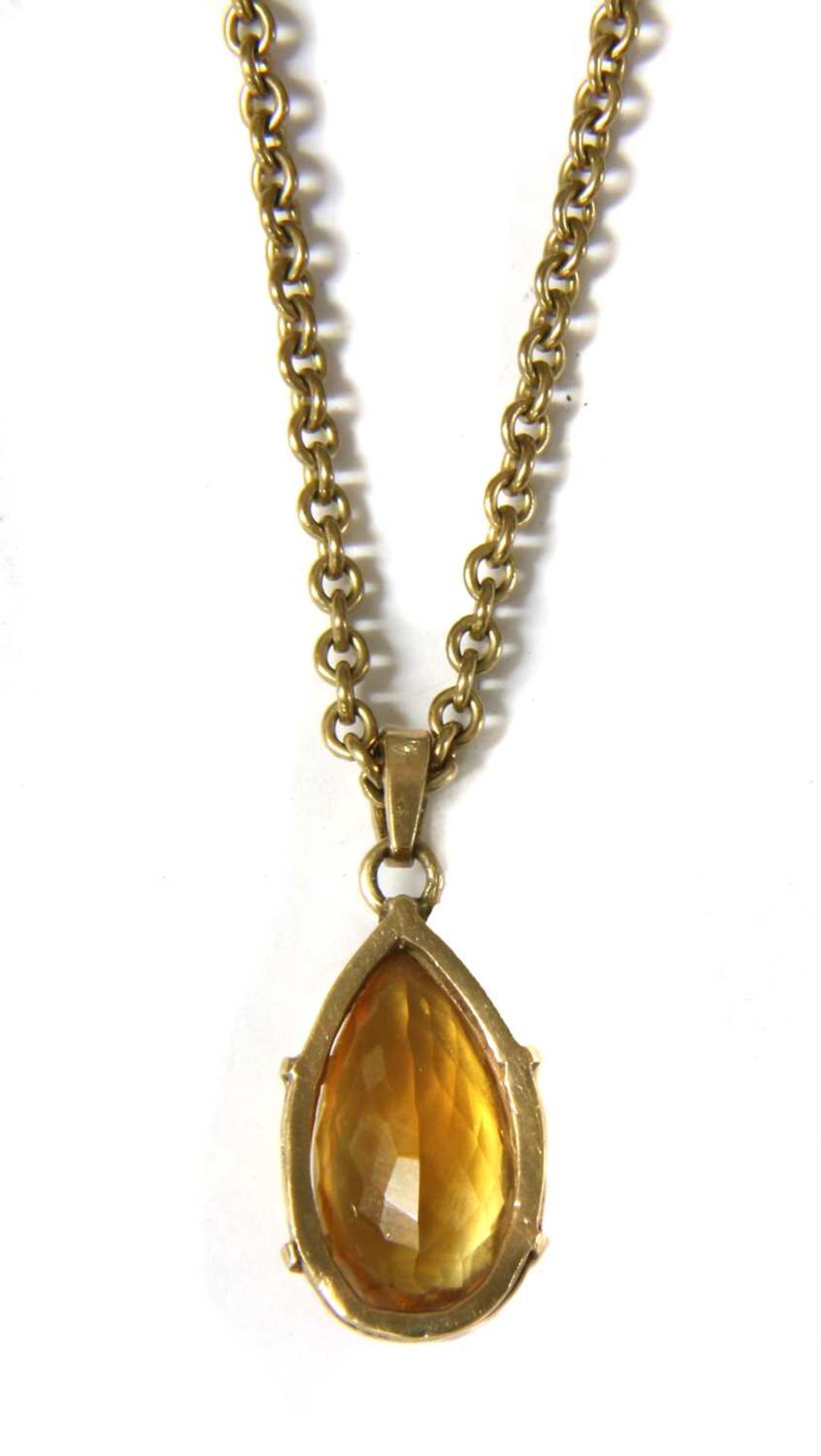 A 9ct gold citrine pendant, - Bild 2 aus 2