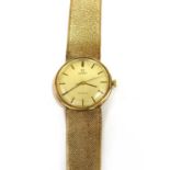 A gentlemen's 9ct gold Omega mechanical bracelet watch, c.1970,