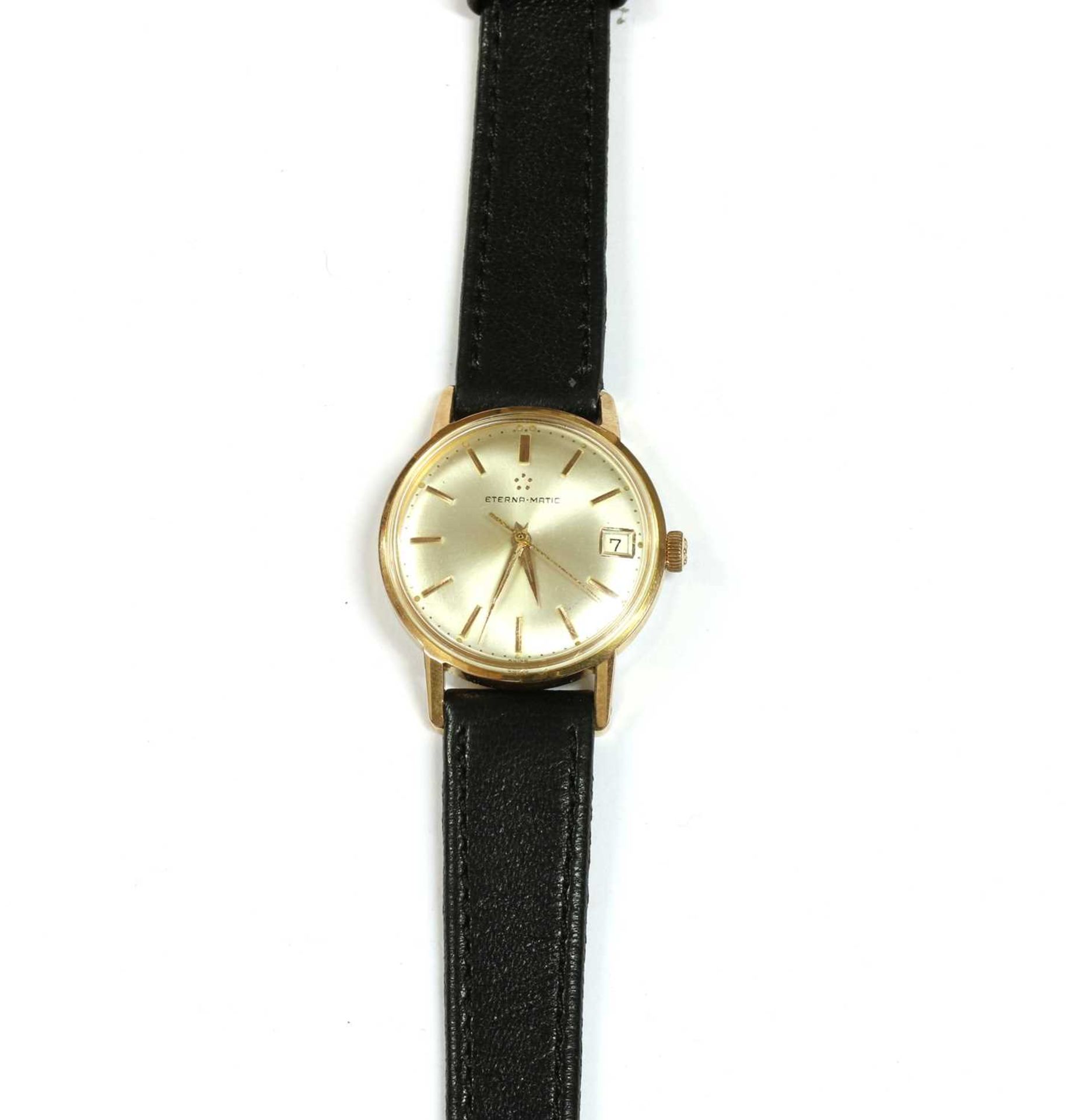 A mid-size gold plated Eterna 'Eterna-Matic' automatic strap watch, c.1960,