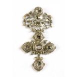 A Portuguese silver and gold diamond set cross pendant, c.1790,