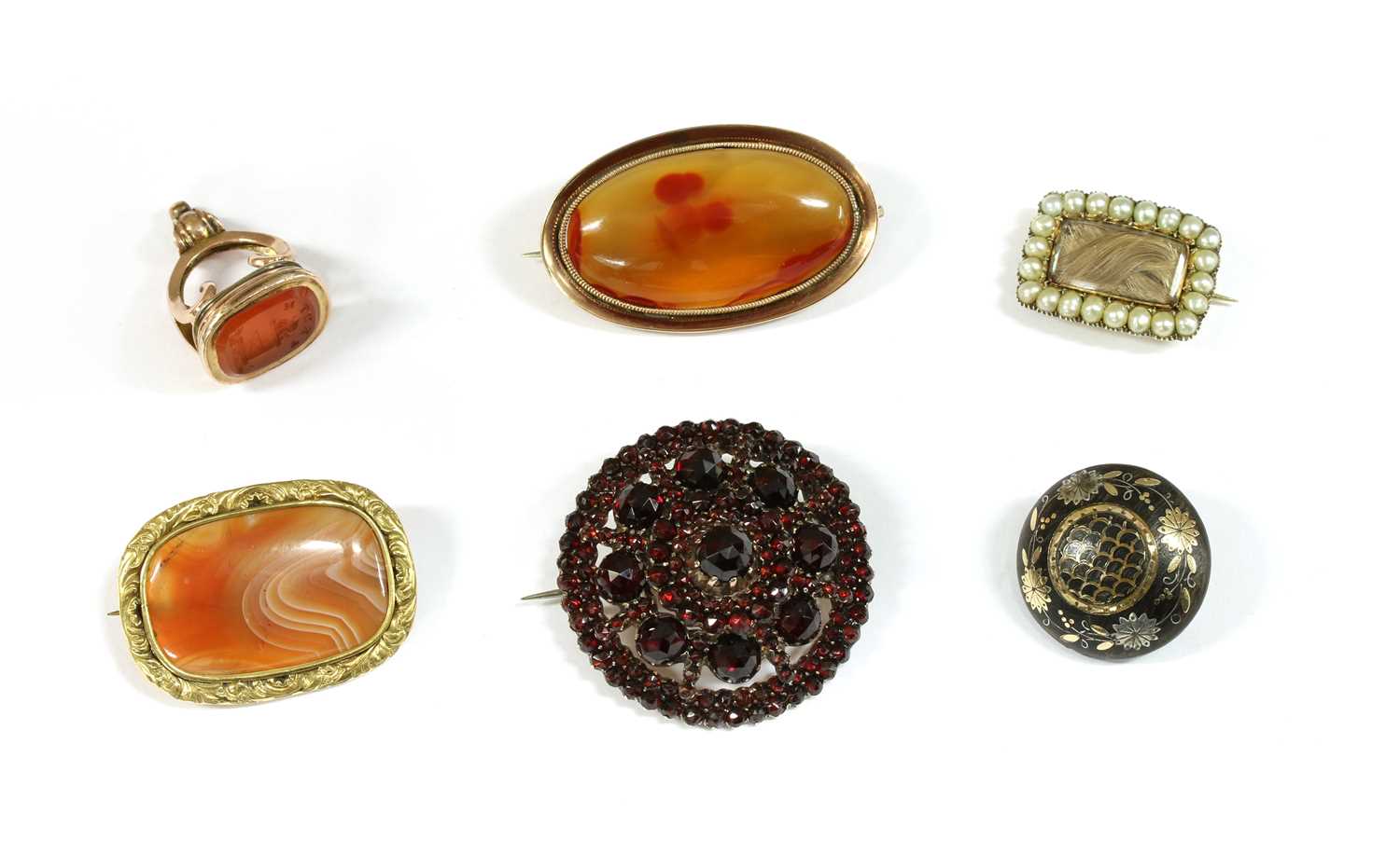 A collection of Victorian brooches,