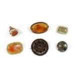 A collection of Victorian brooches,