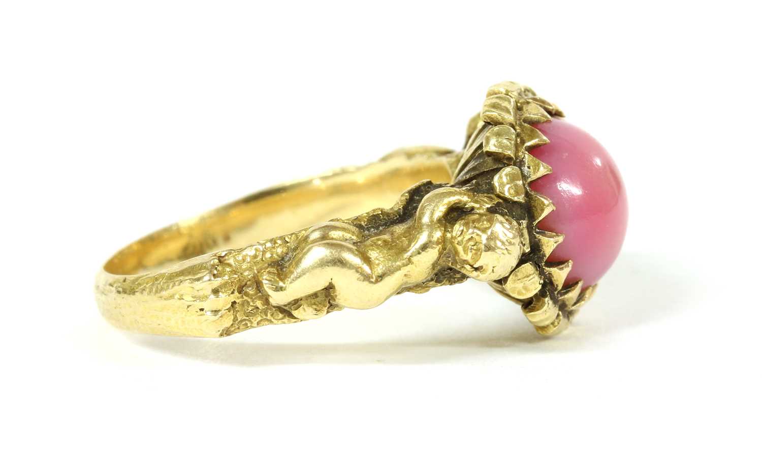 A Continental Renaissance Revival gold ring in the style of Jules Wièse,