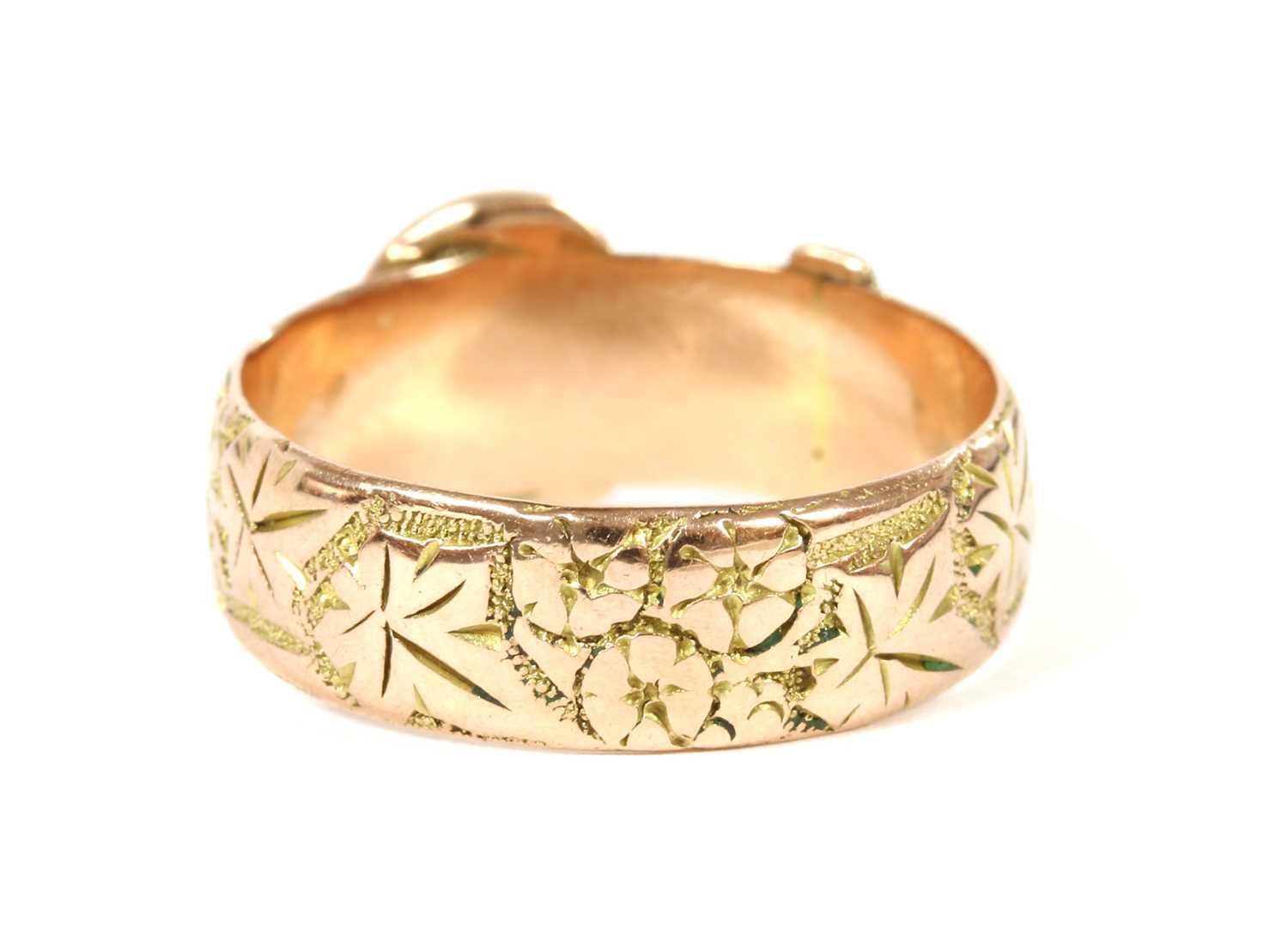 A 9ct gold buckle ring, - Image 2 of 3