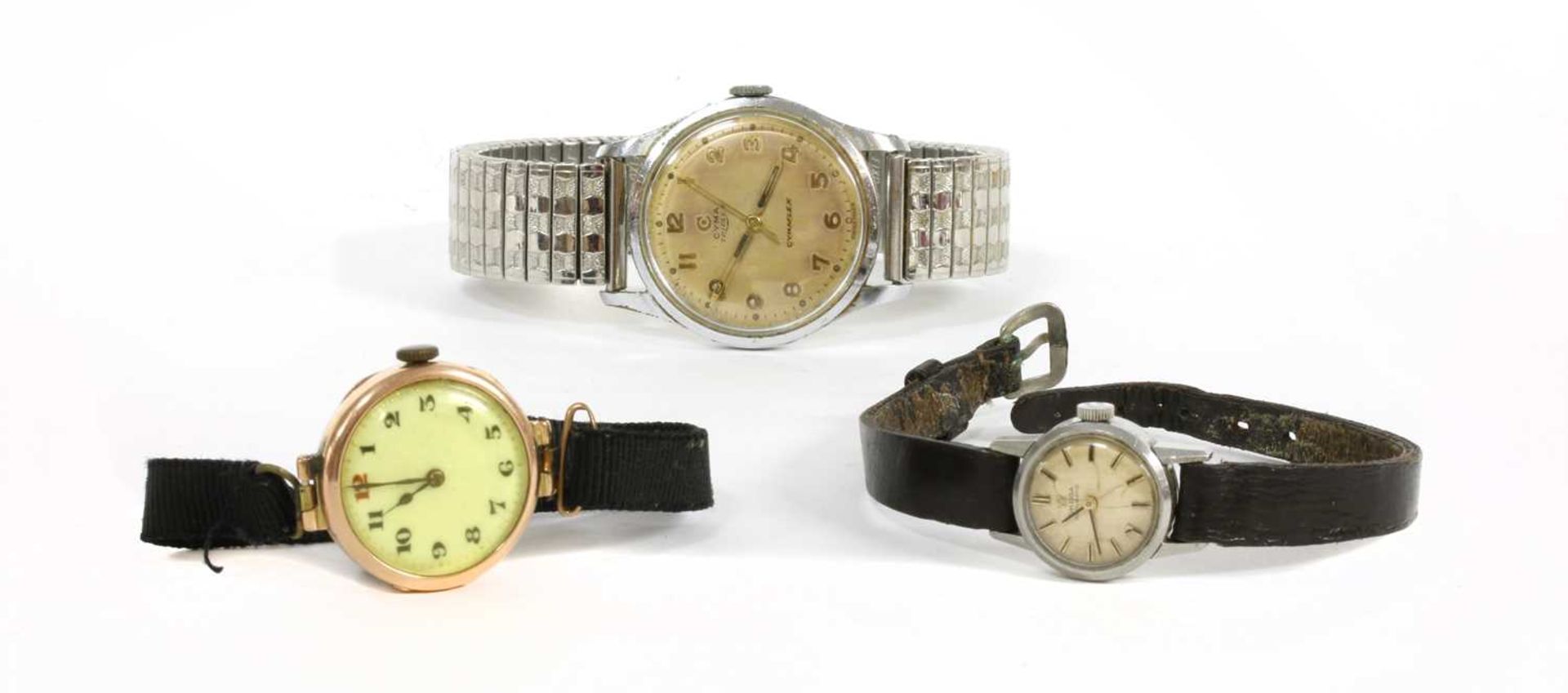 A ladies' 9ct gold mechanical strap watch,