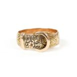 A 9ct gold buckle ring,