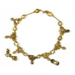 An early Victorian gold and citrine necklace, c.1840,