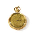 A Swiss gold pin set open-faced fob watch,