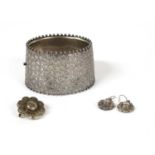 A Victorian silver tapered cuff bangle,
