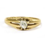 An 18ct gold single stone diamond ring,