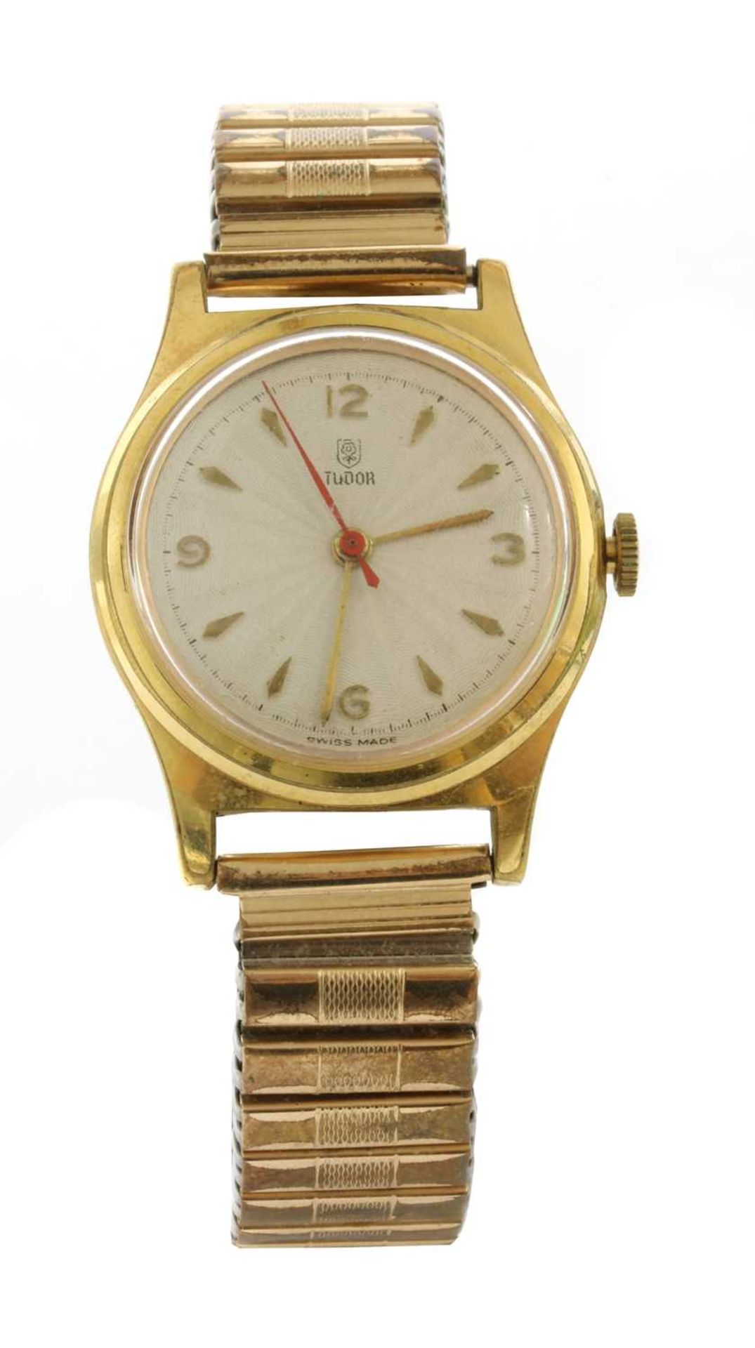 A gentlemen's gold plated Tudor mechanical bracelet watch,