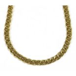 A 9ct gold hollow double curb link chain,