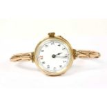 A ladies' 15ct gold mechanical bracelet watch,