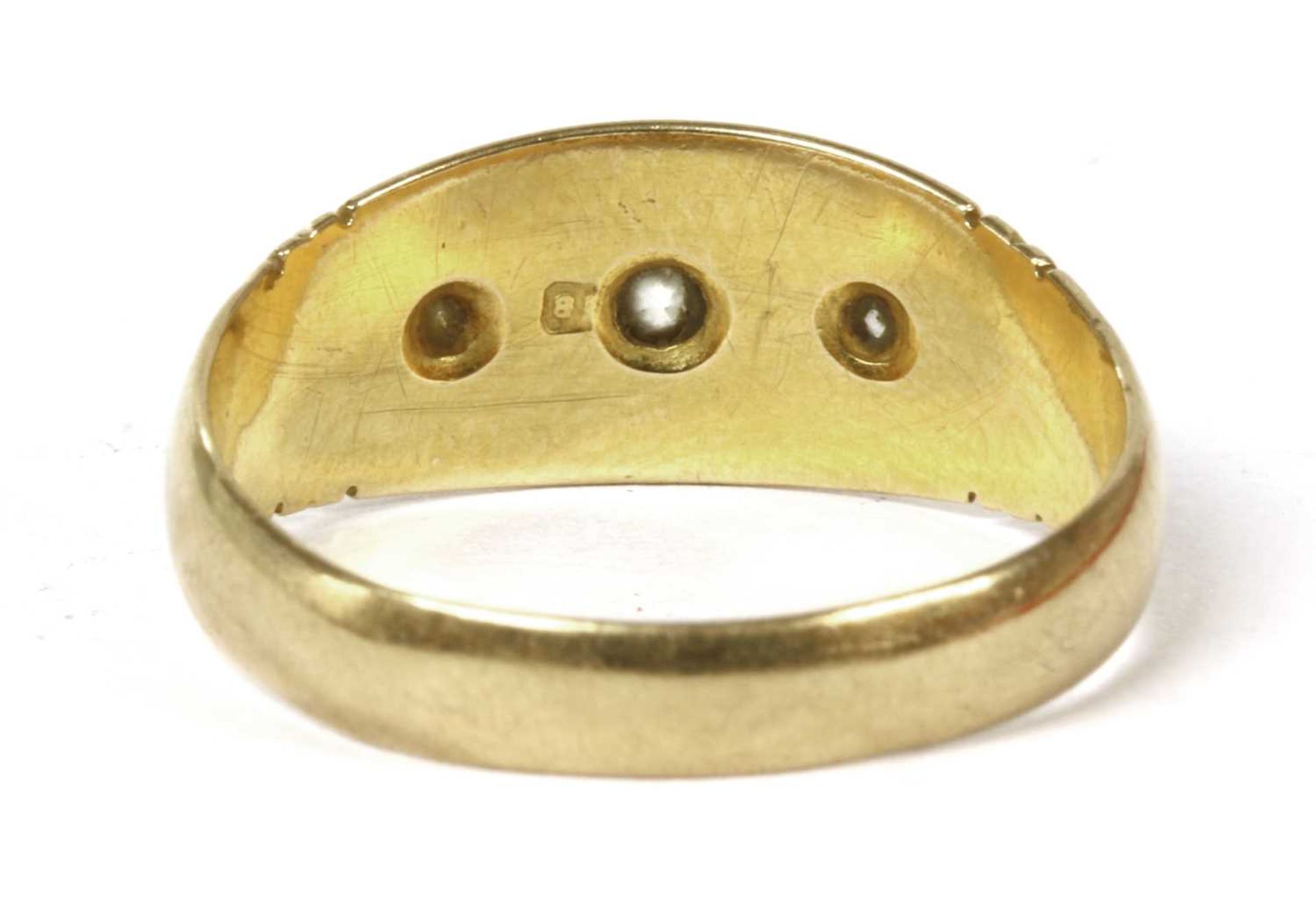 A Victorian 18ct gold three stone diamond ring, - Image 2 of 3