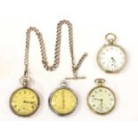 A sterling silver Smith top wind open-faced pocket watch,