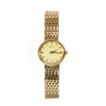 A ladies' 9ct gold Rotary quartz bracelet watch,