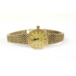 A ladies' 9ct gold Longines quartz bracelet watch,