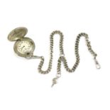 A French sterling silver Marvin pocket/pendant watch,