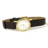 A ladies' 9ct gold Omega 'De Ville' quartz strap watch,