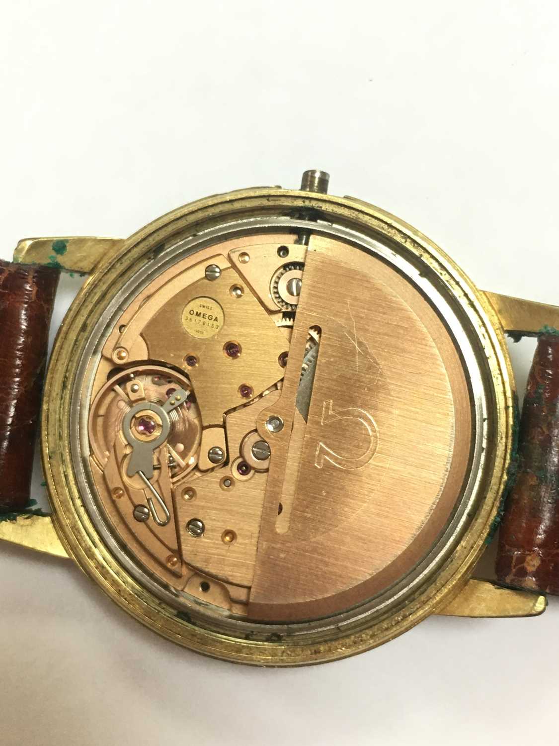 A gentlemen's gold plated Omega 'Genève' automatic strap watch, c.1970, - Image 5 of 5