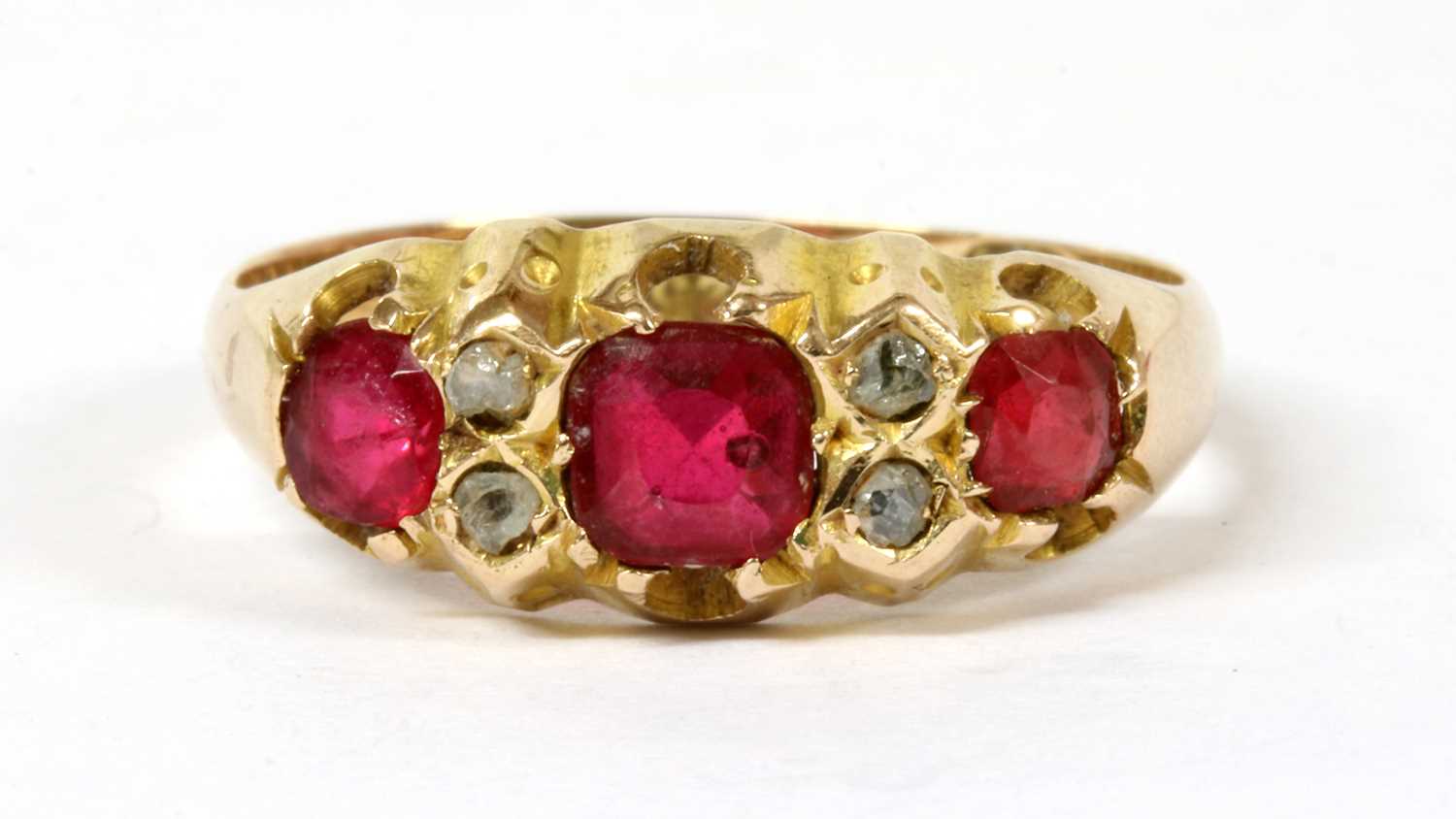 A Victorian 15ct gold paste and diamond ring,