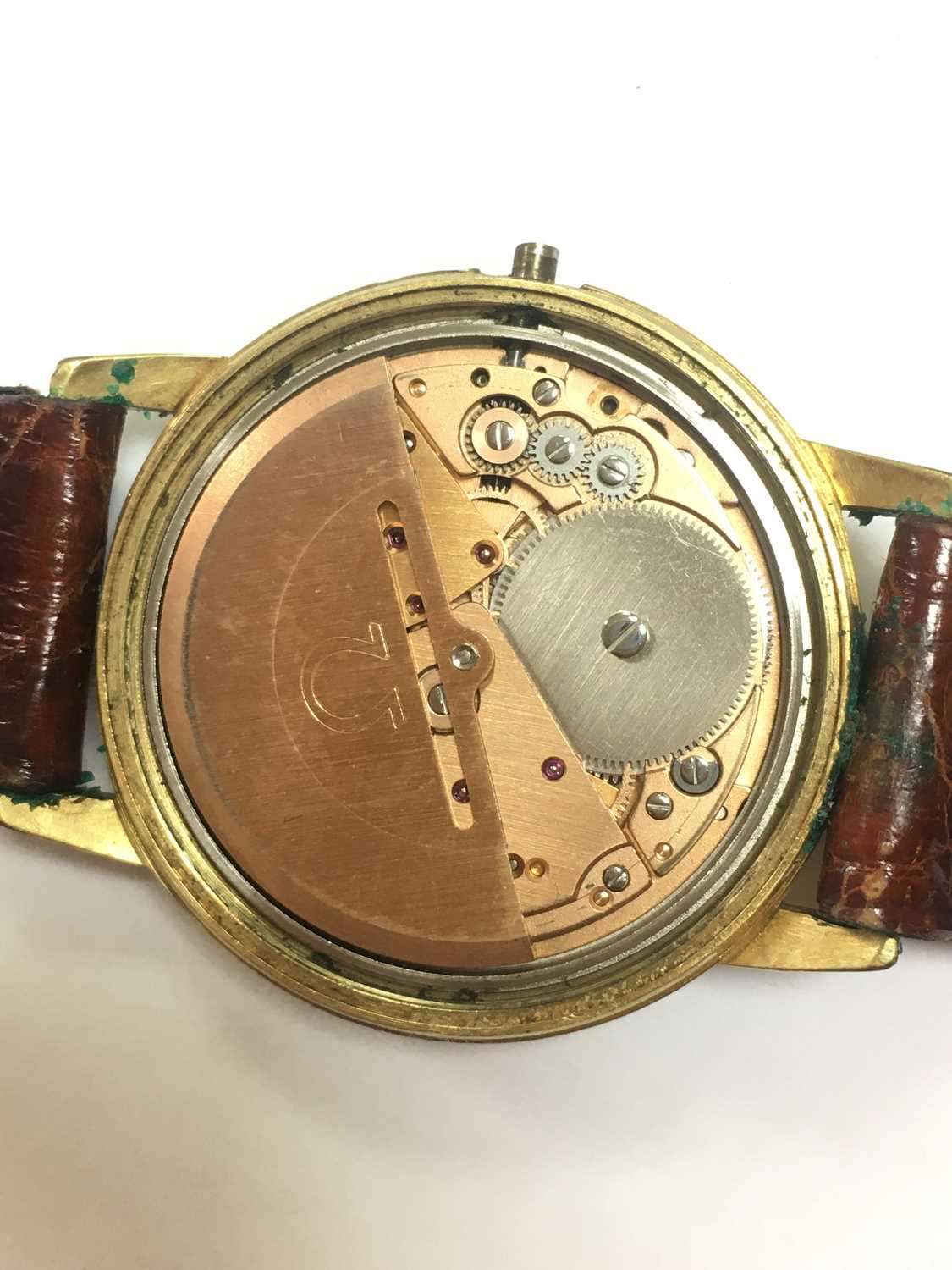 A gentlemen's gold plated Omega 'Genève' automatic strap watch, c.1970, - Image 3 of 5