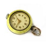 A Swiss Nadine silver enamel pendant watch,