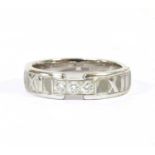 An 18ct white gold 'Atlas' ring by Tiffany & Co,