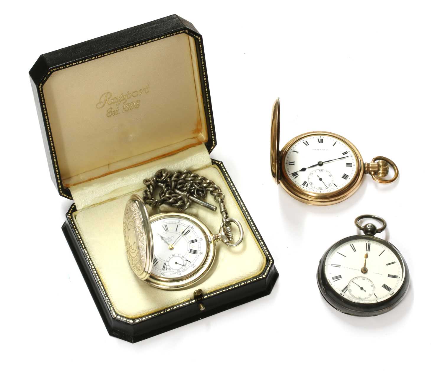 A sterling silver key wound open-faced pocket watch,