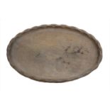 A walnut oval tray,