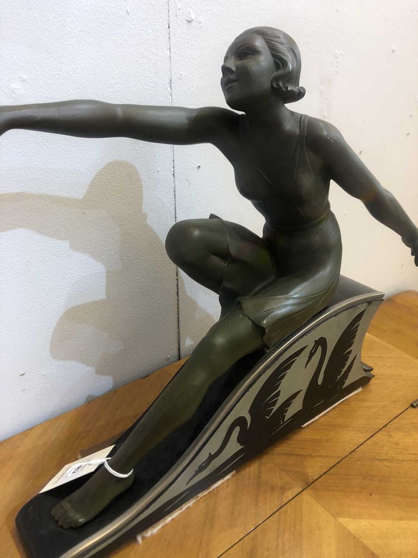 An Art Deco spelter figure of a lady, - Image 7 of 7