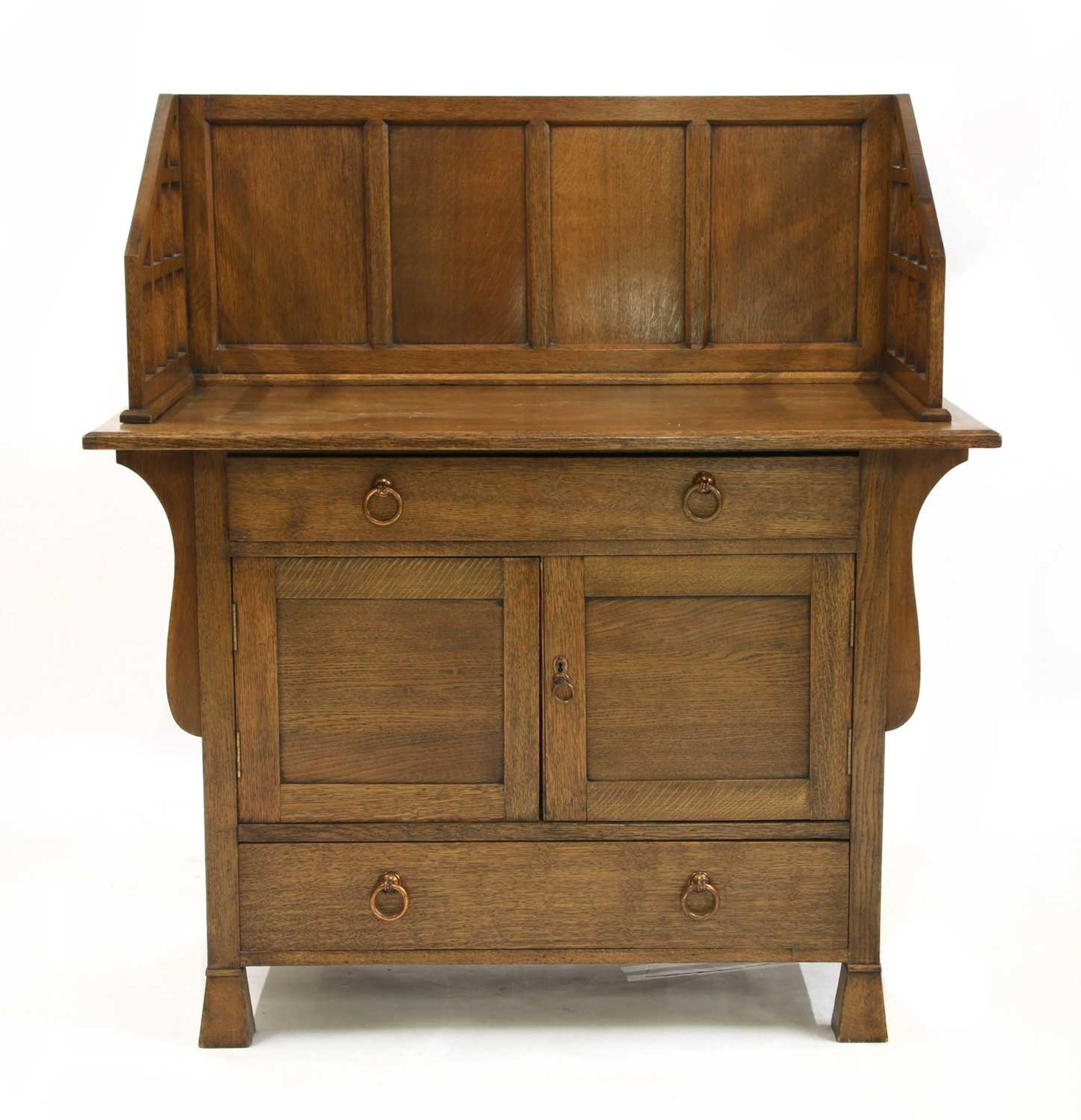 An Arts and Crafts oak cabinet, - Image 2 of 4