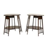 A pair of mahogany side tables,