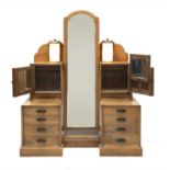 A walnut dressing table,