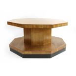 An Art Deco walnut centre table,