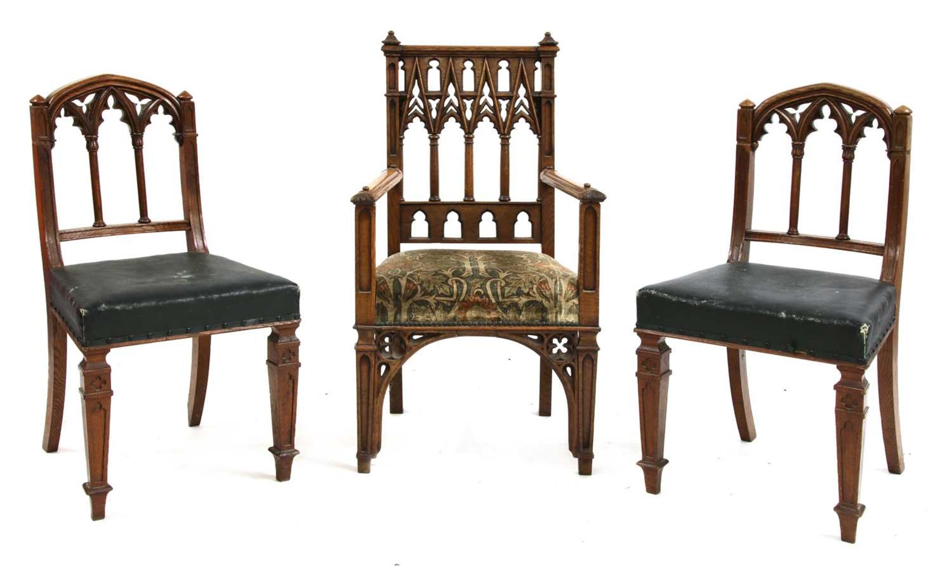 A pair of 'Gothic' chairs,